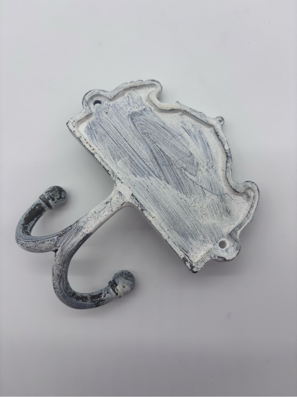 Paris Double Hook Wall Decor - Whitewash Finish - Picture 3 of 5